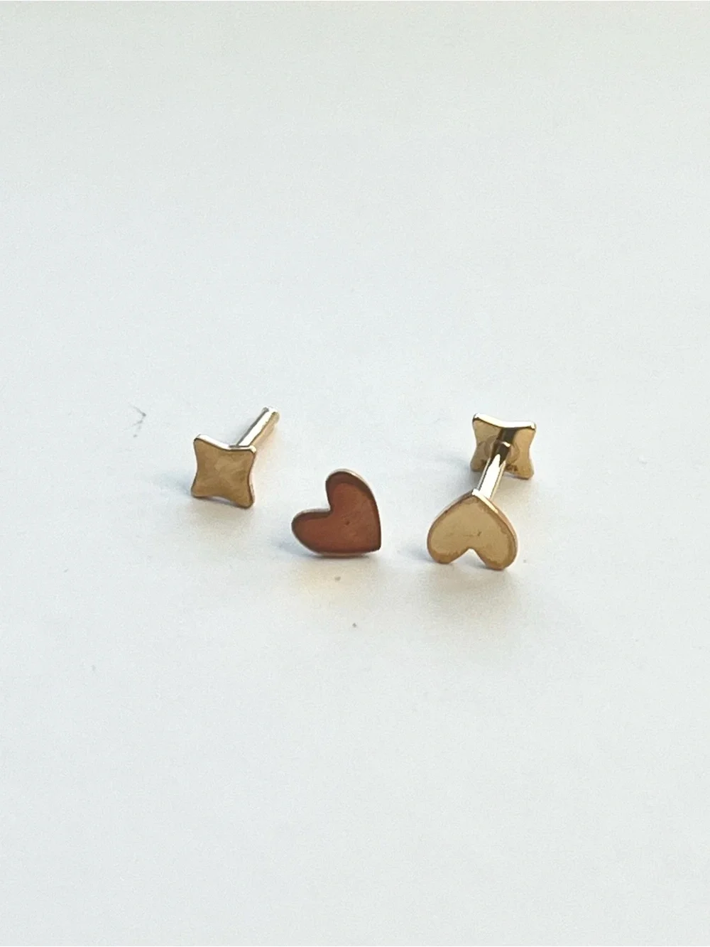 14K Gold Filled Heart Stud Earrings - Minimal Women's Jewelry